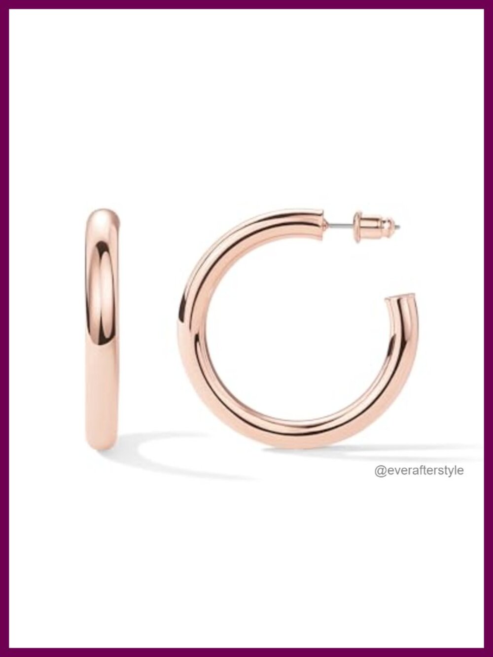 Chunky Gold Plated Hoop Earrings Lightweight 14K Gold Plated